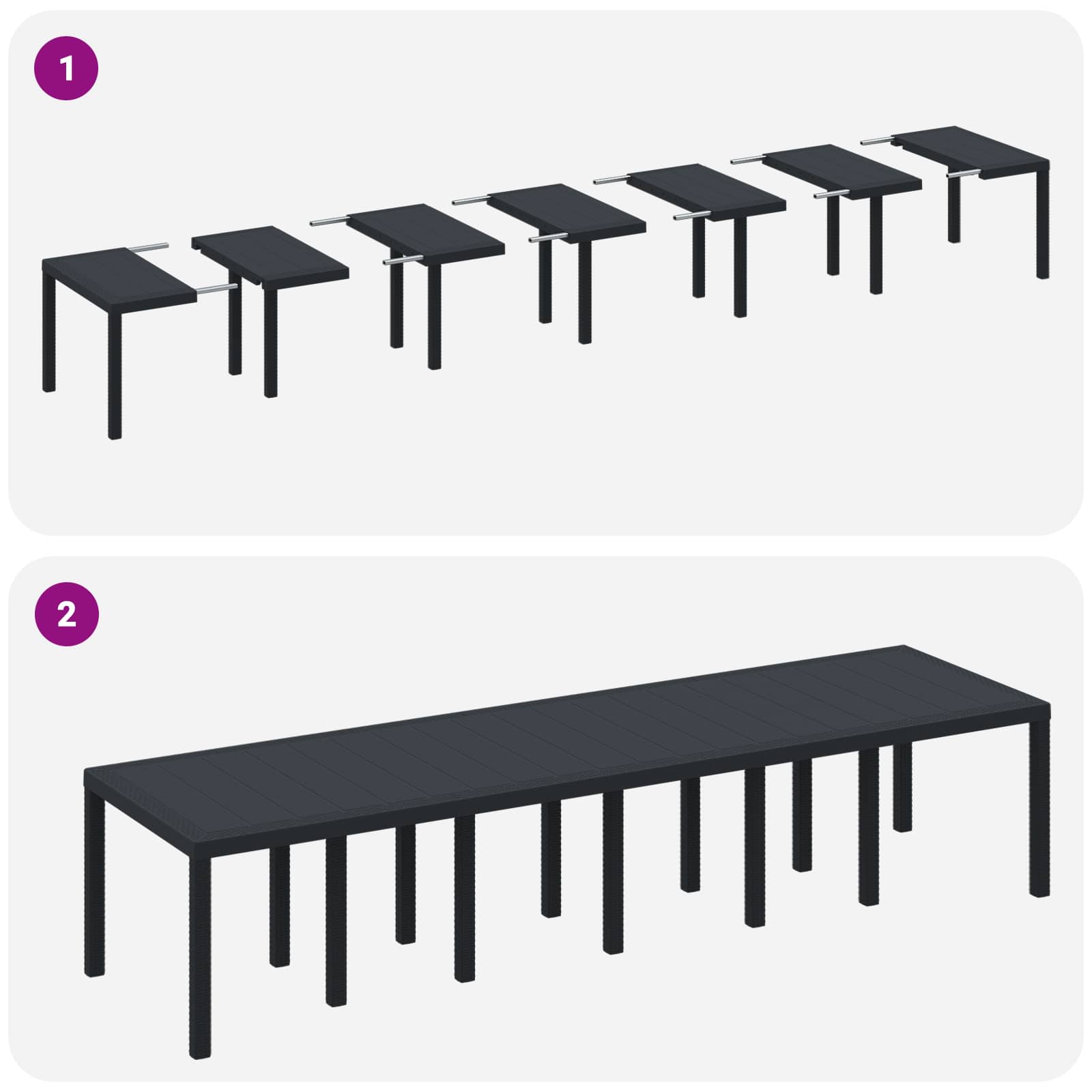 Tuin Eetset 13 pcs Antraciet Polt riet