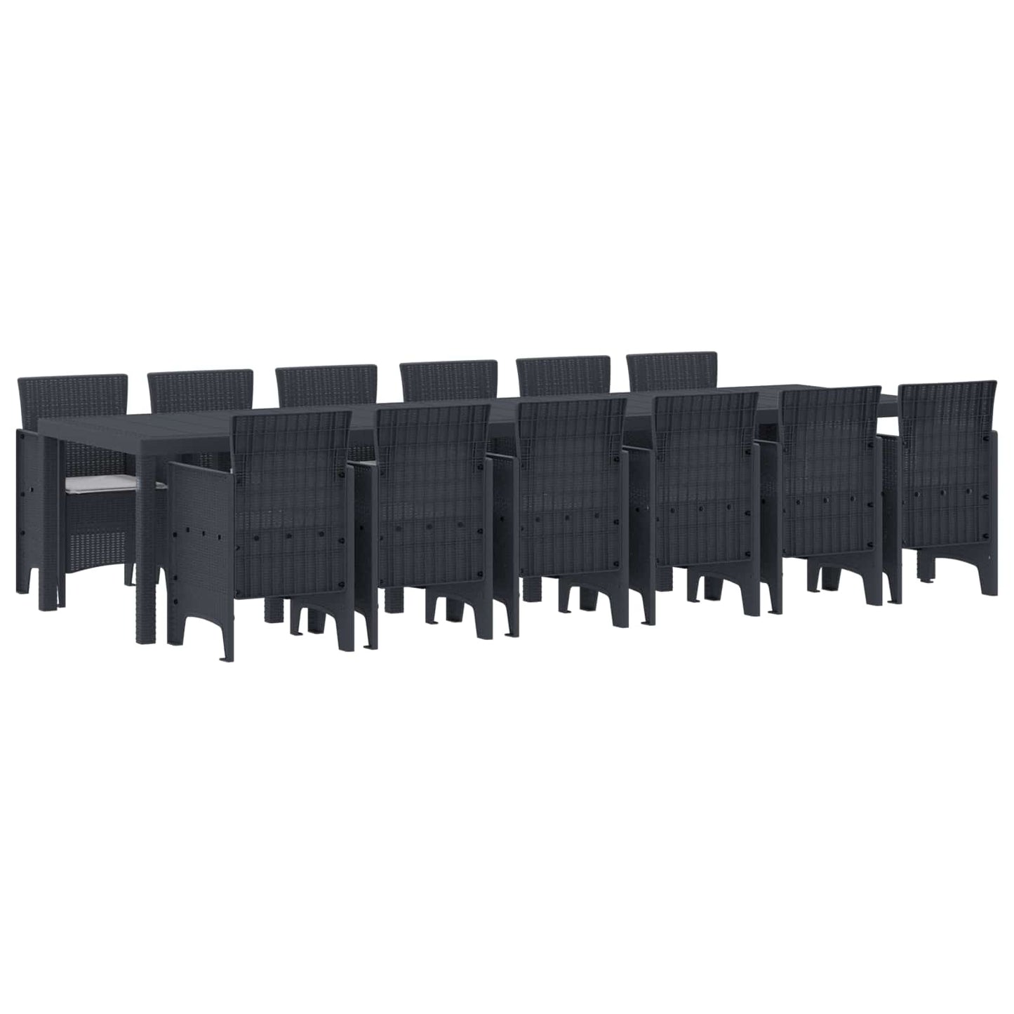Tuin Eetset 13 pcs Antraciet Polt riet