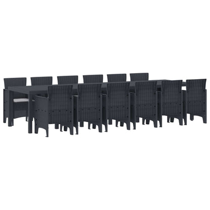 Tuin Eetset 13 pcs Antraciet Polt riet