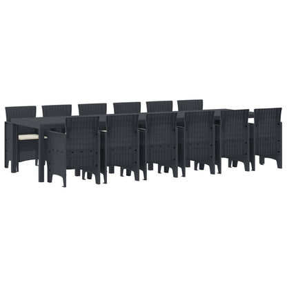 Tuin Eetset 13 pcs Antraciet Polt riet