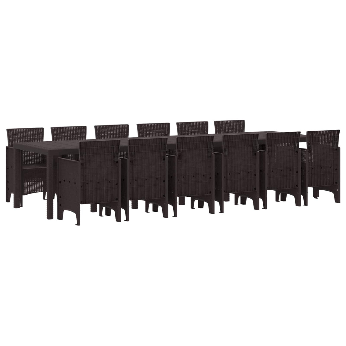 Tuin Eetset 13 pcs Bruin Polt riet