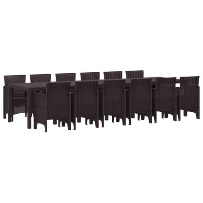 Tuin Eetset 13 pcs Bruin Polt riet