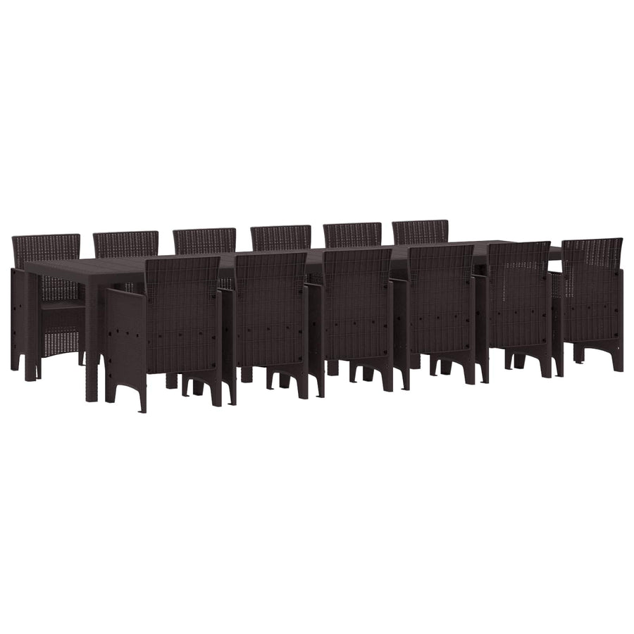 Tuin Eetset 13 pcs Bruin Polt riet