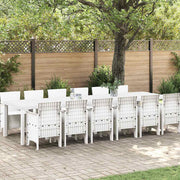 Tuin Eetset 13-delig poly rotan wit