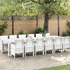 Tuin Eetset 13-delig 350x100x74 cm wit poly rattan