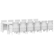Tuin Eetset 13 pcs Wit Polt riet