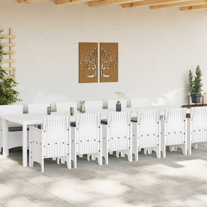 Tuin Eetset 13 pcs Wit Polt riet