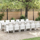 Tuin Eettafelset 13-delig wit poly rotan