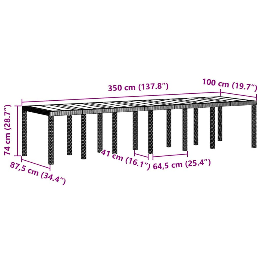 Tuin Eetset 13 pcs Lichtgrijs Polt riet