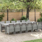 Tuin Eetset 13-delig lichtgrijs poly rotan