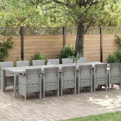Tuin Eetset 13 pcs Lichtgrijs Polt riet