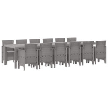 Tuin Eetset 13 pcs Lichtgrijs Polt riet