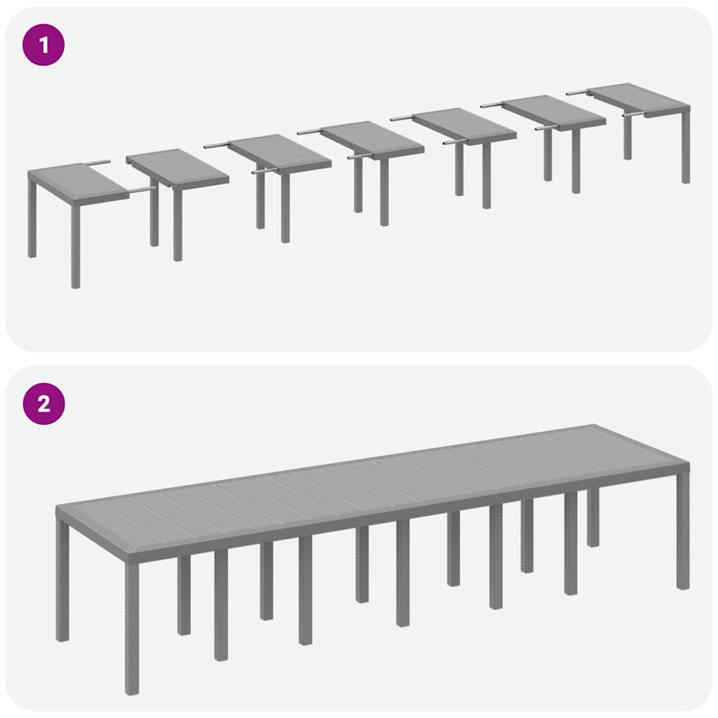 Tuin Eetset 13 pcs Lichtgrijs Polt riet