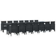 Tuin eettafelset 15-delig antraciet poly rattan