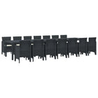 Tuin eettafelset 15-delig antraciet poly rattan