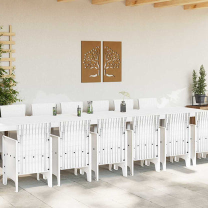 Tuin Eettafelset met kussens 15 st Wit PP