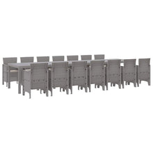Tuin Eettafelset met kussens met kussen 15 pcs Lichtgrijs PP