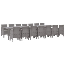 Tuin Eettafelset met kussens met kussen 15 pcs Lichtgrijs PP