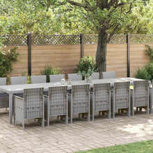 Tuin Eettafelset met kussens met kussen 15 pcs Lichtgrijs PP