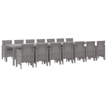 Tuin Eettafelset met kussens met kussen 15 pcs Lichtgrijs PP