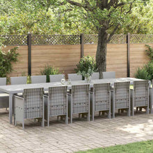 Tuin Eettafelset met kussens met kussen 15 pcs Lichtgrijs PP
