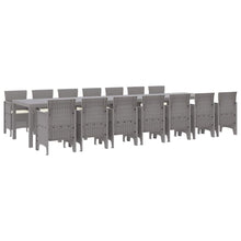 Tuin Eettafelset met kussens met kussen 15 pcs Lichtgrijs PP