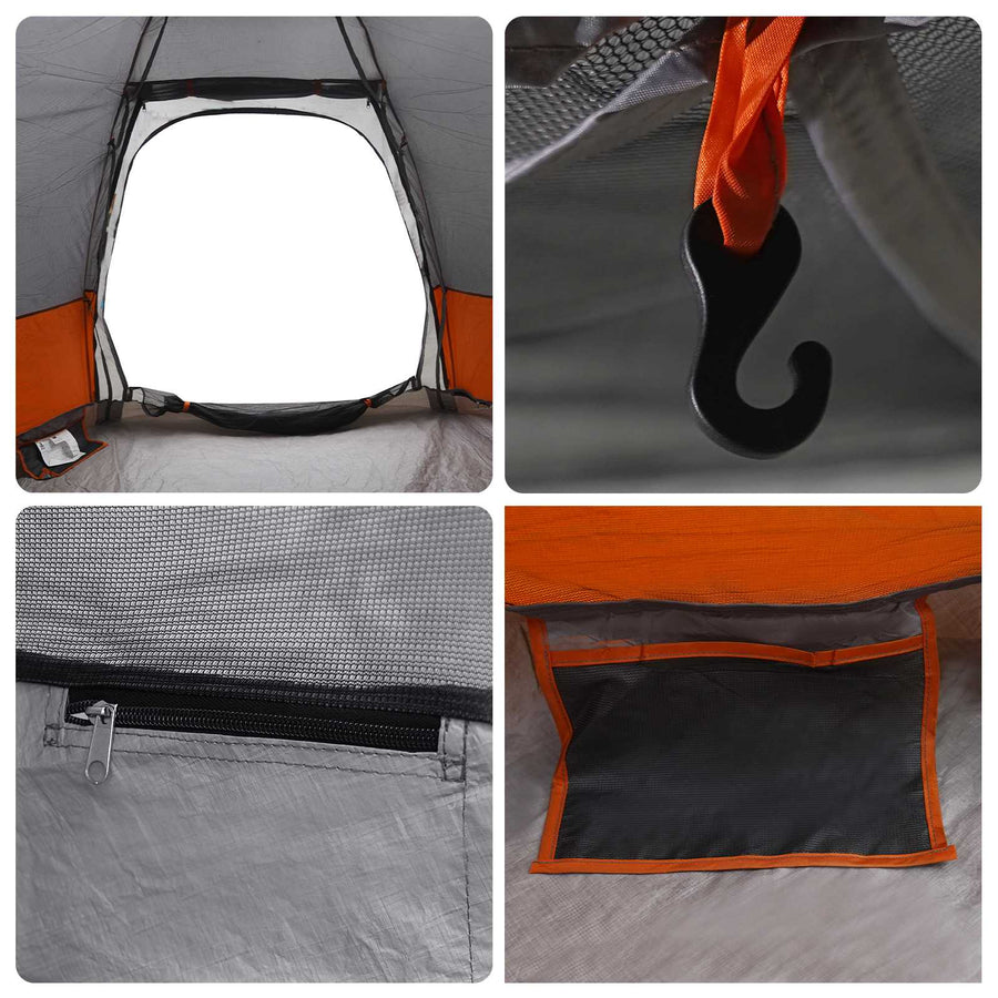 Directe Tent Grijs en Oranje 280 x 280 x 160 cm Staal