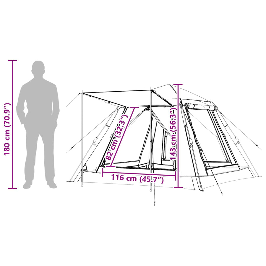 Instant Tent met Regenfly voor 3 Personen met Snelle Bevrijding