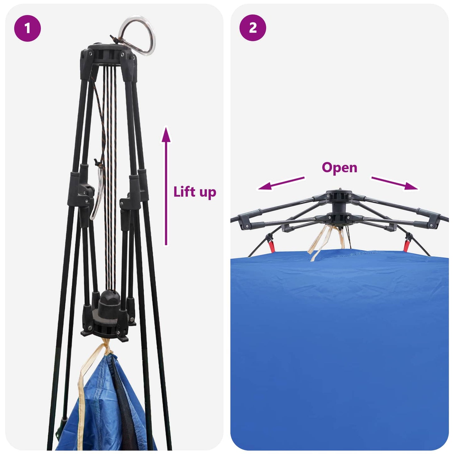Directe Tent met opslag Azure Blauw 260 x 260 x 185 cm Staal
