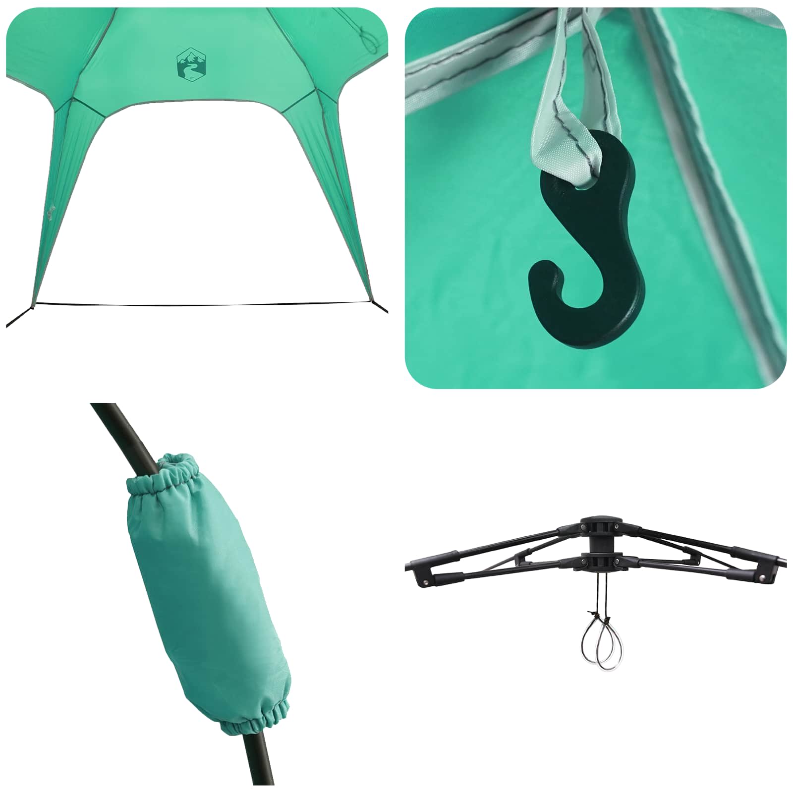Directe Tent met opslag Zeegroen 260 x 260 x 185 cm Staal