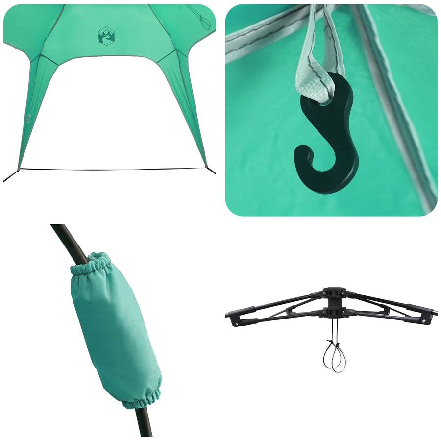 Directe Tent met opslag Zeegroen 260 x 260 x 185 cm Staal