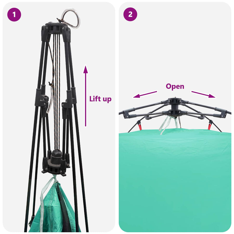 Directe Tent met opslag Zeegroen 260 x 260 x 185 cm Staal