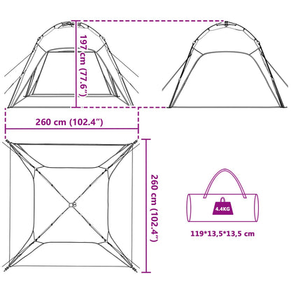 Directe Tent met opslag Zeegroen 260 x 260 x 185 cm Staal