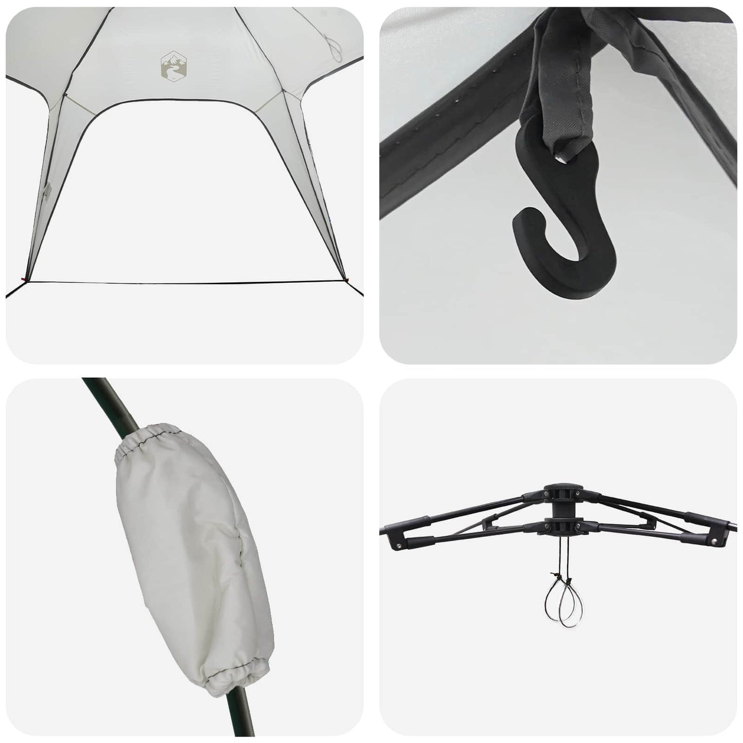 Directe Tent met opslag Grijs 260 x 260 x 185 cm Staal