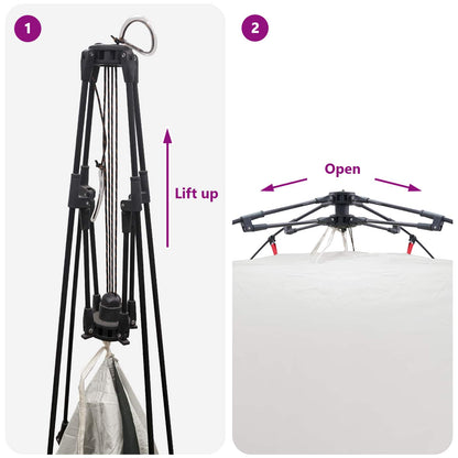 Directe Tent met opslag Grijs 260 x 260 x 185 cm Staal