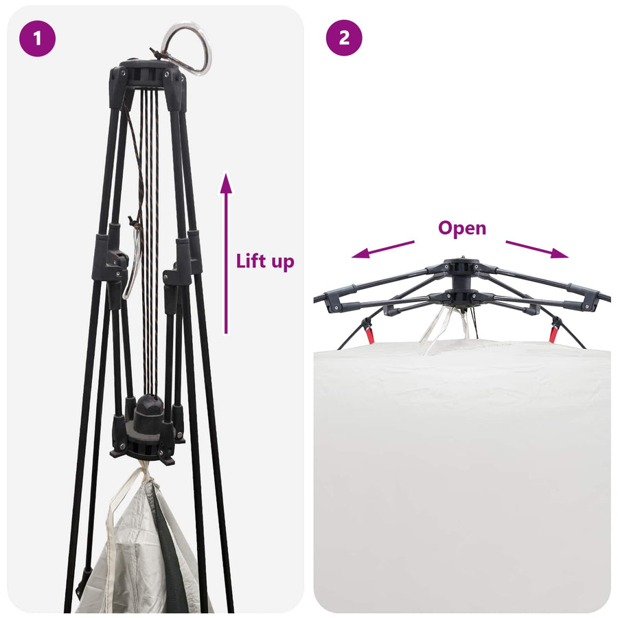 Directe Tent met opslag Grijs 260 x 260 x 185 cm Staal