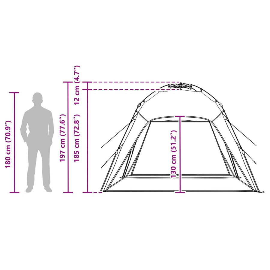 Directe Tent met opslag Grijs 260 x 260 x 185 cm Staal