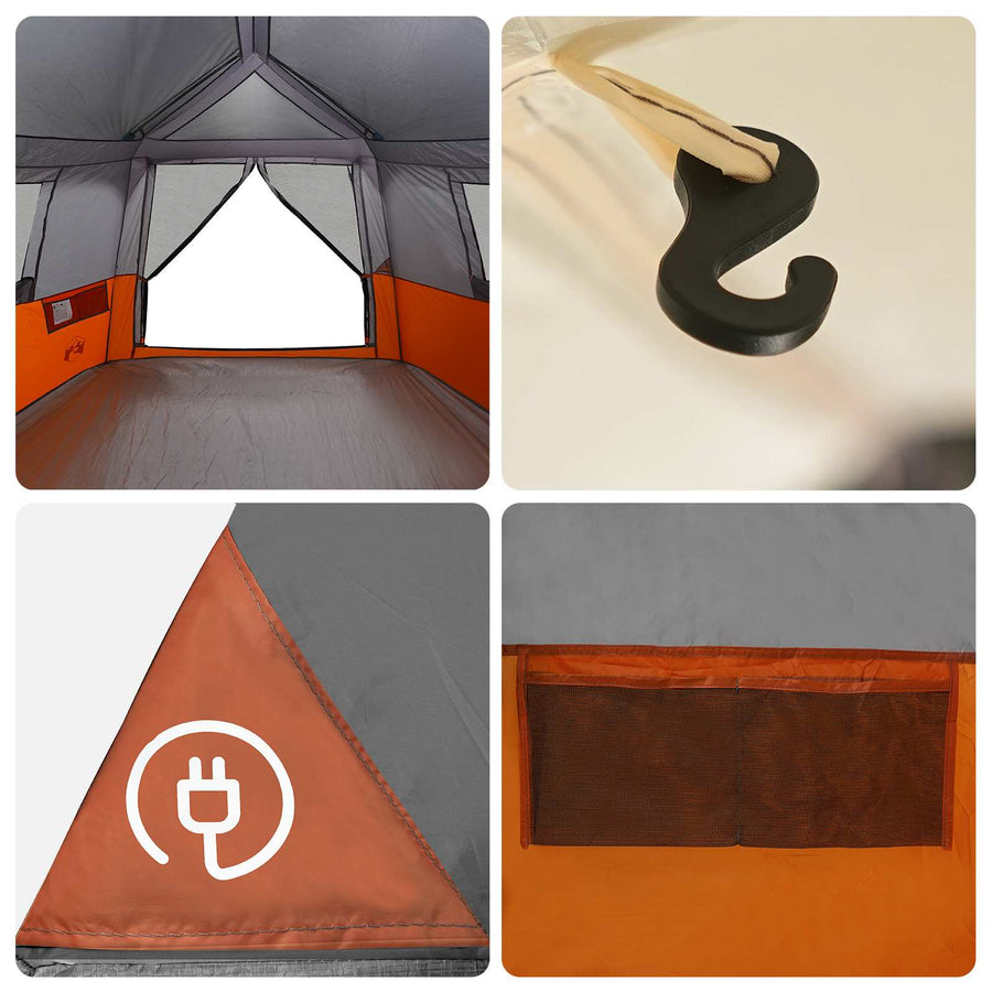 Directe Tent ALTA Grijs en Oranje 458 x 400 x 230 cm Staal