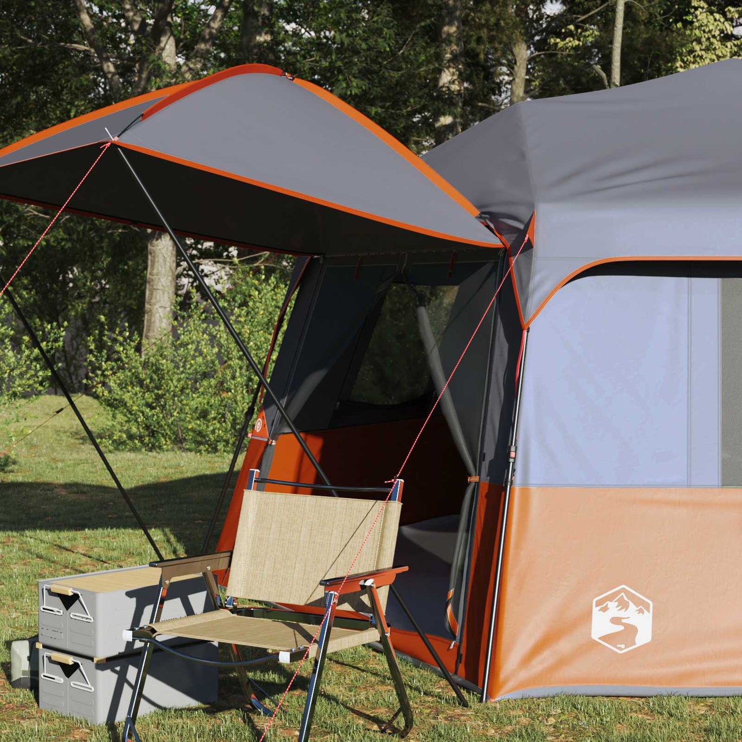 Directe Tent ALTA Grijs en Oranje 458 x 400 x 230 cm Staal