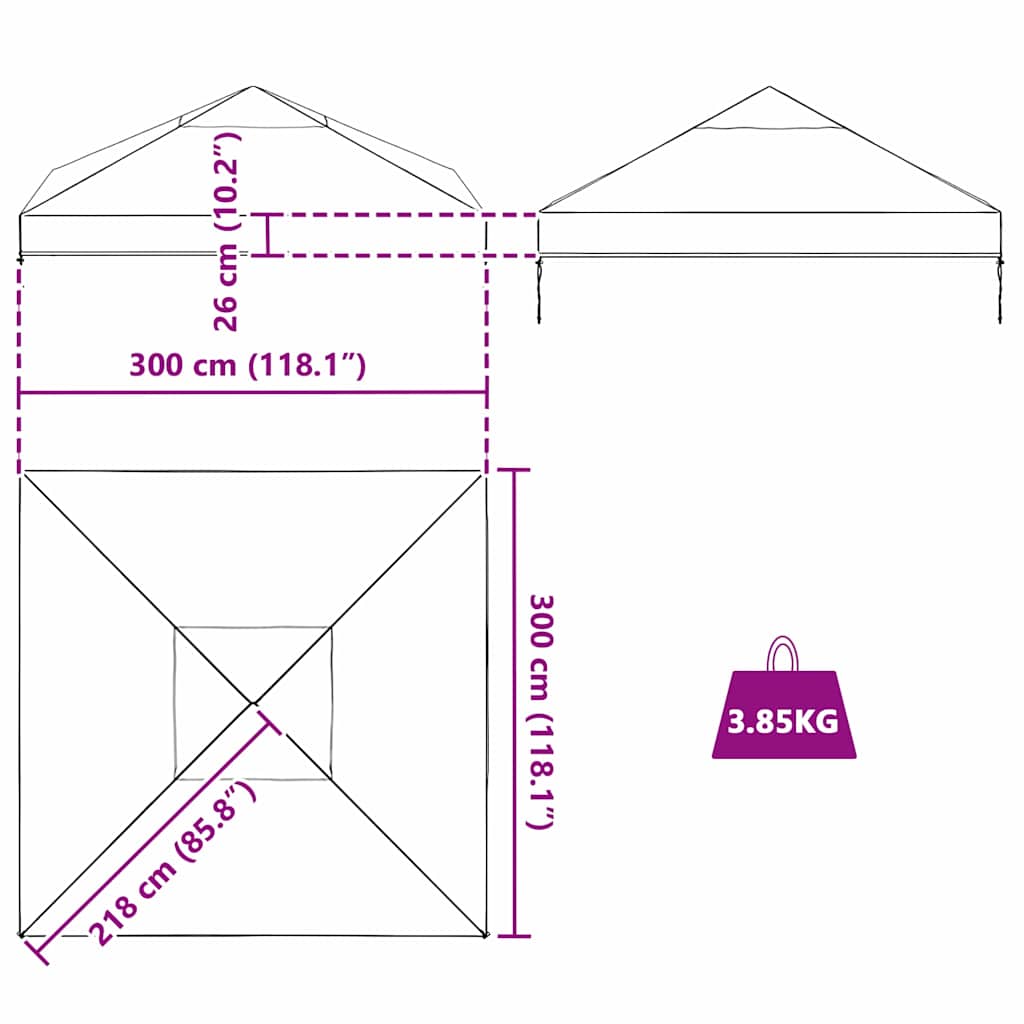 Gazebo Dekking Vervanging Doorzichtig 400 x 300 x 32 cm PVC