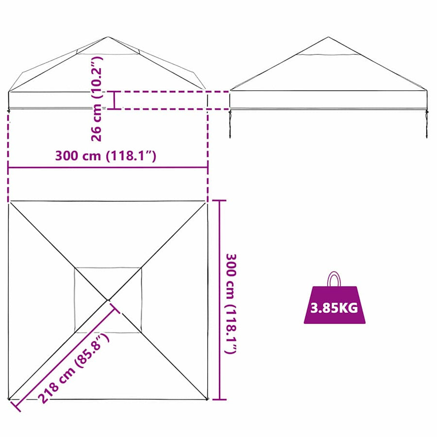 Gazebo Dekking Vervanging Doorzichtig 400 x 300 x 32 cm PVC