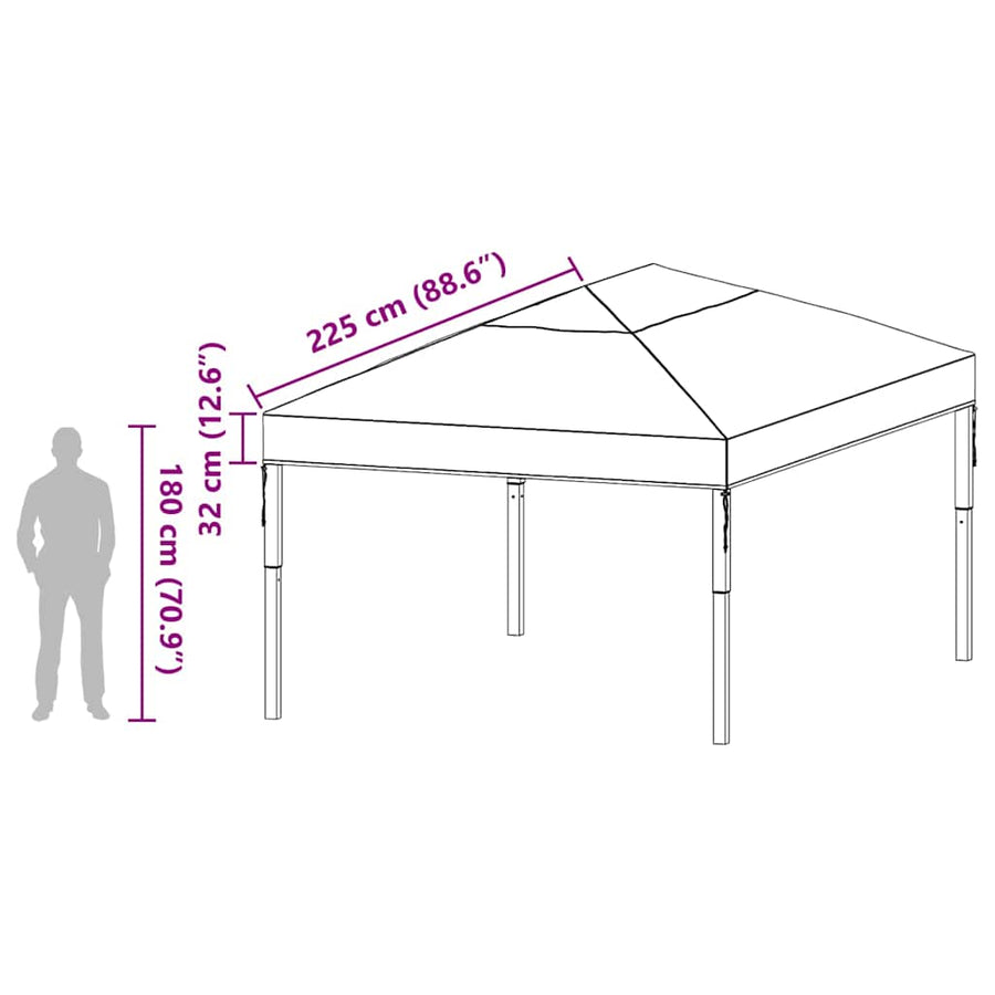 Gazebo Dekking Vervanging Doorzichtig 400 x 300 x 32 cm PVC