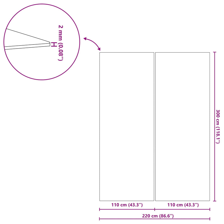 Zwembad Grondzeil Zwart 300 x 220 x 0,1 cm Niet-geweven Stof