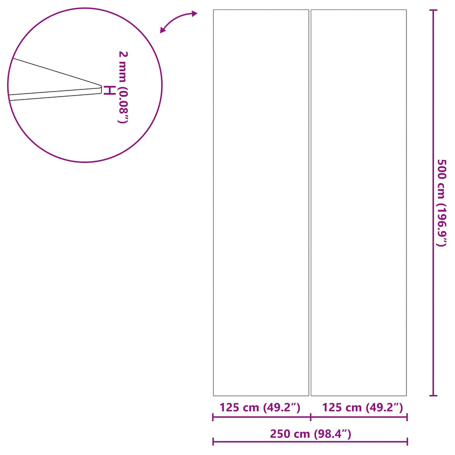 Zwembad Grondzeil Zwart 500 x 250 x 0,1 cm Niet-geweven Stof