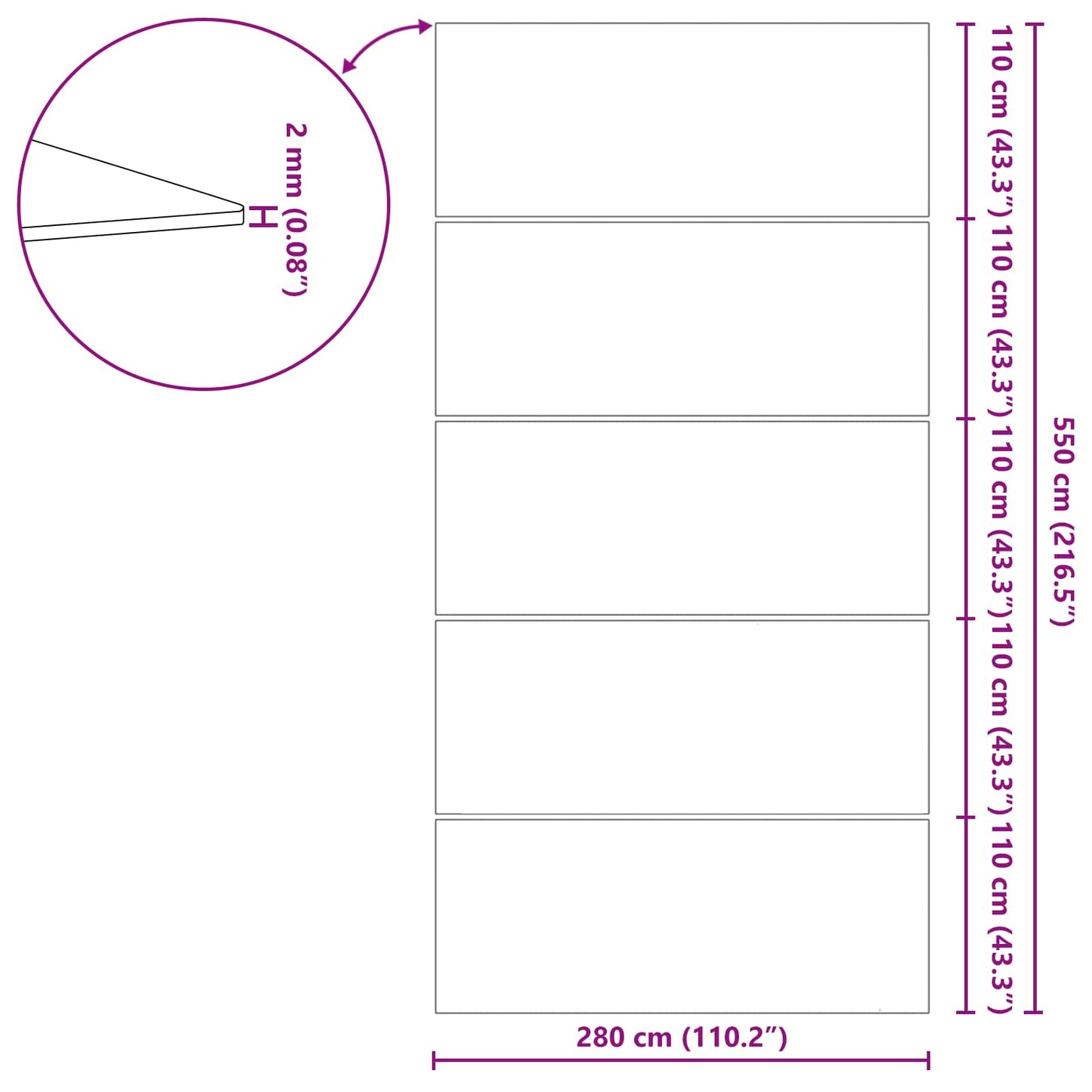 Zwembad Grondzeil Zwart 550 x 280 x 0,1 cm Niet-geweven Stof