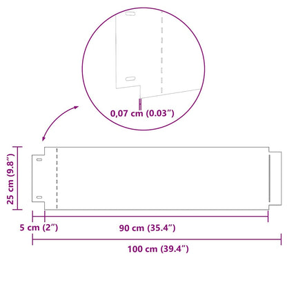 Gazonranden 5 pcs Zilver 100 x 25 x 0,07 cm