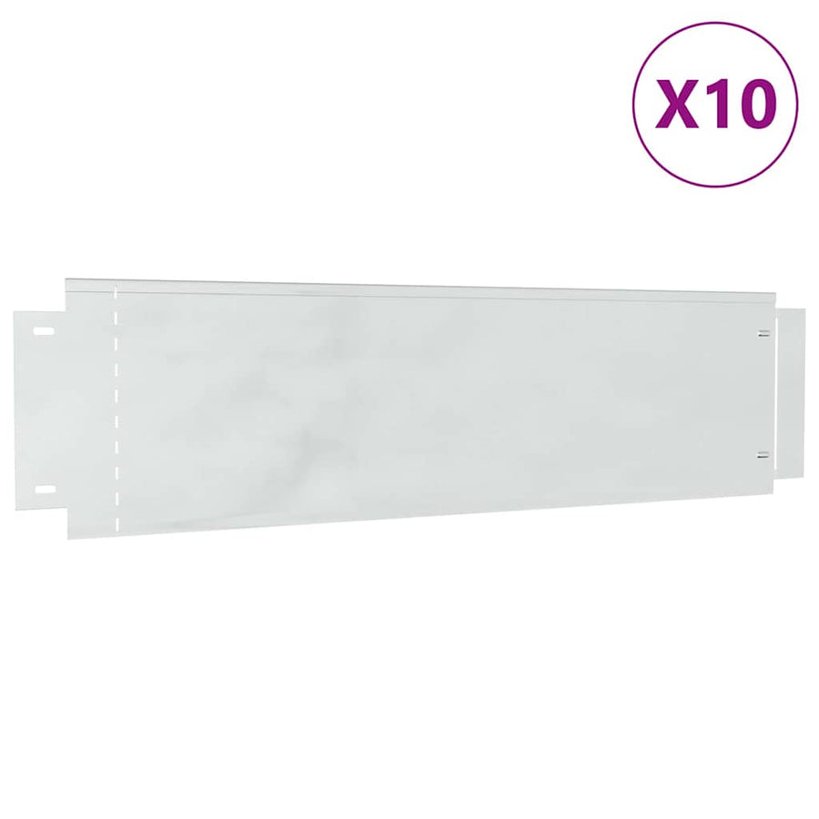 Gazonranden 10 pcs Zilver 100 x 25 x 0,07 cm