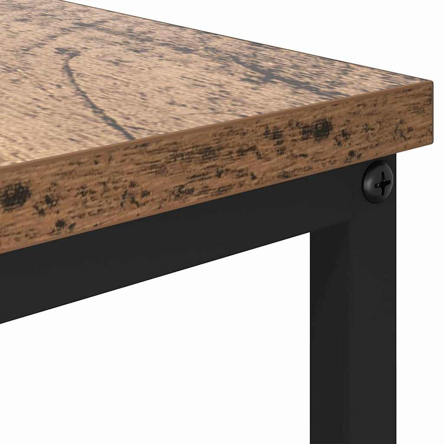 Salontafel met lade met plank met opslag Oud hout 100 x 51 x 45 cm Bewerkt hout