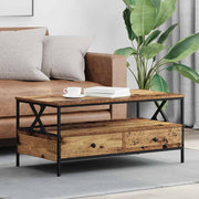 Salontafel 100x51x45 cm bewerkt hout met lade