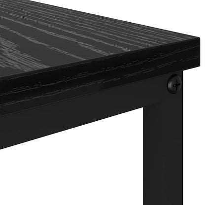 Salontafel met lade met plank met opslag Zwart eiken 100 x 51 x 45 cm Bewerkt hout
